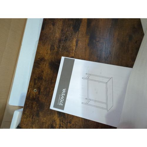 VASAGLE Bar Table, Narrow Long Kitchen Dining Table, Sturdy Metal Frame, Industrial, 15.7 x 39.4 x 35.4 Inches, Rustic Brown and Ink Black ULBT10X