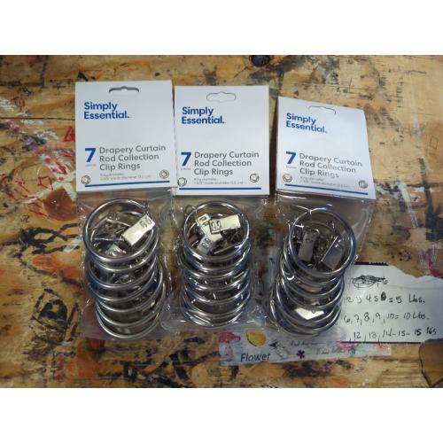 Pack of 21.  ..Ivilon Drapery Curtain Clip Rings - Clips Ring for Curtain Panels 1.7,  Brushed Nickel