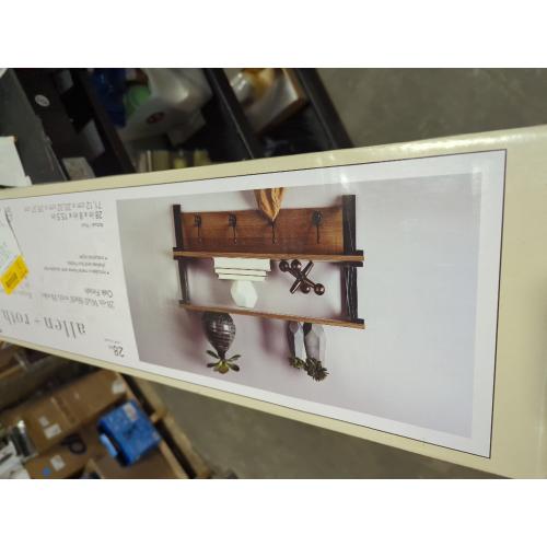 allen   roth 28-in L x 8-in D x 15.5-in H Brown Rectangular Floating Shelf (2 Shelves)