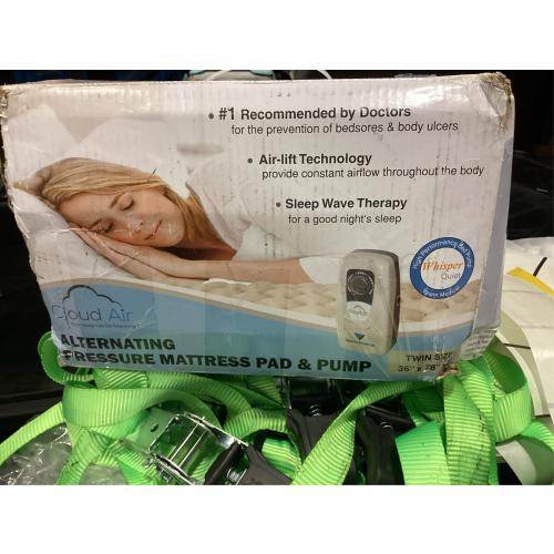 Vaunn Medical Cloud Air Whisper Quiet Alternating Air Pressure Mattress Topper with Pump Twin Size 36 x 78 x 3