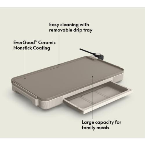 Bella 12 X 22 XL Griddle with Warming Tray NEEDS CLEANING