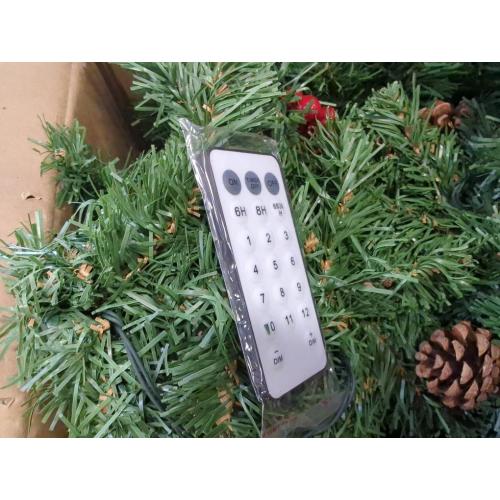 Remote Control 18 Ft Extra Long Prelit Christmas Garland Outdoor 100 Warm White & Multicolor Light 12 Mode Timer Real Touch Cedar Garland Battery Operated 600 Branch Christmas Decoration Stairs Mantle