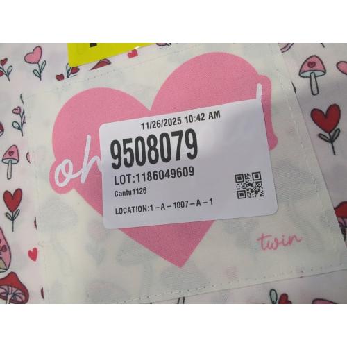 Oh Cupid Twin 3pc Sheet Set Mushroom Pattern