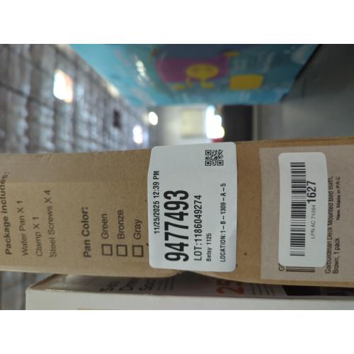 Garbuildman Upgraded 5-Prong Base Bird Bath with Metal Stake, Detachable Decoration Bowl Spa & Freestanding Birdfeeder for Outdoor Garden, Oval Style, Brown