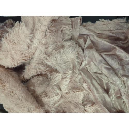 Madison Park Ruched Luxury Throw Premium Soft Cozy Brushed Long Faux Fur For Bed, Couch or Sofa, 50x60, Blush 2 Covers King