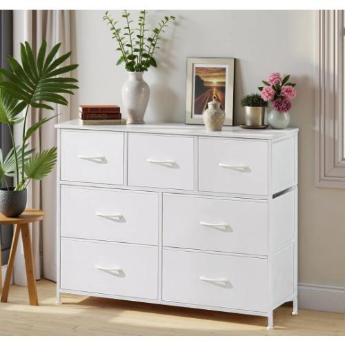 Dresser With 7 Drawers, Tall Dresser For Bedroom, Large Dresser Chest For Living Room