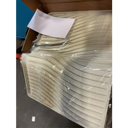 Silicone Dish Drying Mat, Stone Drying Mat for Kitchen Counter with Built-In Drain, Non-Slip Drain Pad with Built-in Drain, Heat Resistant Stone Drying Mat, 1Pcs 19.7 x 17, Cream