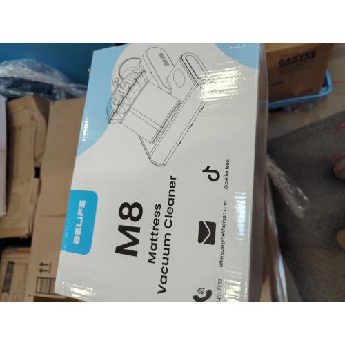 Belife M8 Mattress Vacuum Cleaner, Anti-allergen Bed Vacuum Cleaner with UV & Hot Air & High Heating, 550W 18Kpa Powerful Suction Double-Cup Handheld Vacuum for Bed, Couch, Sofa, Corded (Blue)