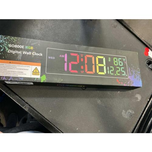 Digital Wall Clock Large Display 16, Digital Clock with 11 RGB Colors Changing Remote Control, LED Clocks with Night Lights for Living Room Bedroom Office Classroom Decor, Auto DST (Multicolor)