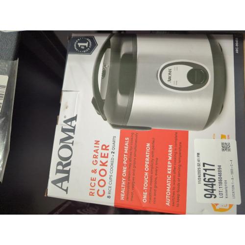 Aroma 8 Cup Rice Cooker - Stainless Steel ARC-904SB