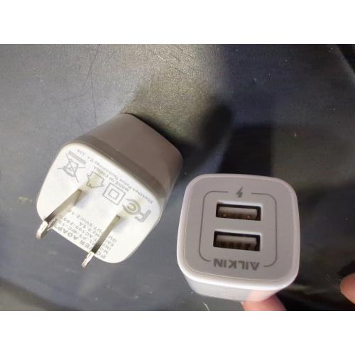 USB Wall Charger, Charger Adapter, AILKIN 2-Pack 2.1A Dual Port Quick Plug Cube for iPhone 15 14 13 12 11 Pro Max 10 SE X XS Plus Samsung Galaxy S23 S22 S21 Power Block Fast Charging Box Brick