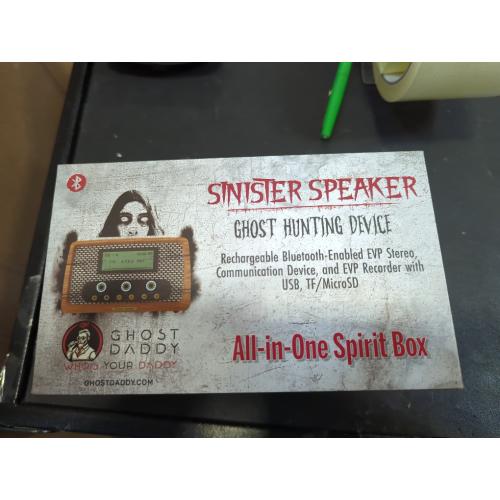 Brown Sinister Speaker - Ghost Hunting Spirit Box Radio | Bluetooth, AM & FM Radio | USB-C Rechargeable | Halloween Gadget | Gothic Home Decor | Spooky Gift
