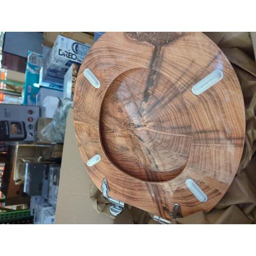 Elongated Toilet Seat Thick tree cut rings Resin Toilet Seat with Quietly Close Quick Release Hinges Decorative Toilet Seat with Cover Easy to Clean and Install Rustic Bathroom Decor