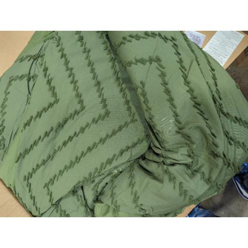 Andency Olive Green Comforter Set King Size, Boho Soft Fluffy Warm Lightweight Bedding Comforter Sets for King Bed, 3 Pieces Chevron Tufted Aesthetic Microfiber Lightweight Comforter Set