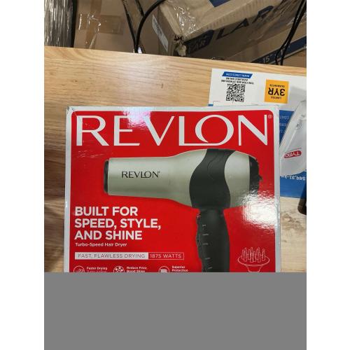 REVLON Turbo Hair Dryer | 1875 Watts of Maximum Shine, Fast Dry (Silver)