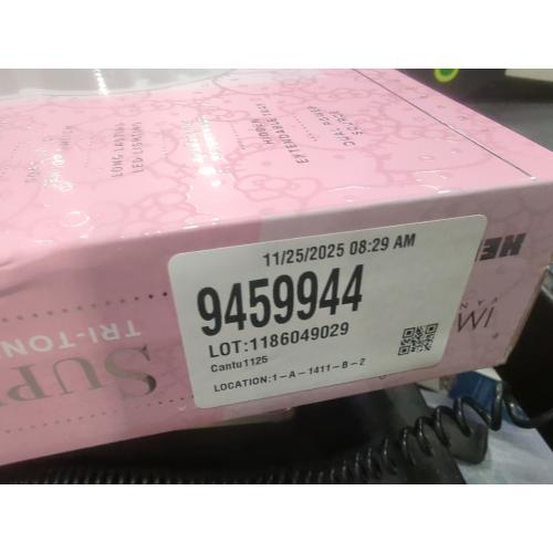 Impressions Vanity Supercute Hello Kitty Tabletop Desk Mirror with Lights and Touch Sensor Switch, Adjustable Tri Tone LED Lighted Makeup Mirror with Hidden Extendable Tray and Phone Holder