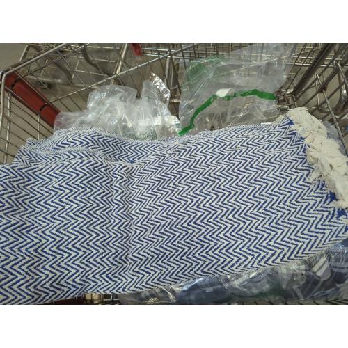 Bazaar Anatolia Beach Towel, 100% Cotton, 71x39 in, Herringbone Dark Blue