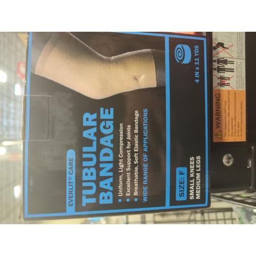 EVERLIT Elasticated Tubular Support Bandage | Stockinette Tubing for Large Arm, Knees, Legs | Light to Moderate Compression Bandage Roll For Tissue Support (Size F | 4 x 11 yd)