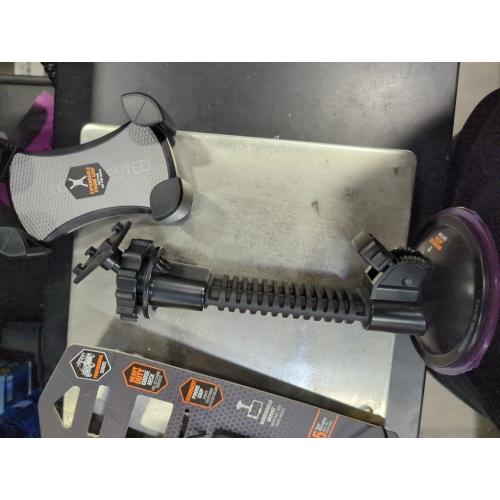 ToughTested Mammoth Windshield Mobile Mount, Double-Ribbed Gooseneck Arm, Expandable Claw Grip Holder with 360 Degree Rotation, Extra Large Suction Cup, Quick Release Button