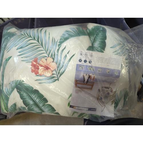 Egg Chair Cushion, Soft Thicken Swing Egg Chair Cushion with Headrest, Hanging Basket Chair Pads, Removable & Washable Hammock Chair Cushions for Indoor/Outdoor, Beige_BlueLeaf