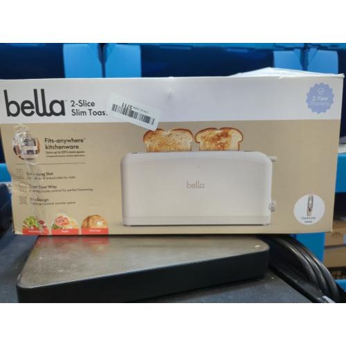 bella 2 Slice Slim Toaster, Fits-anywhere™ Kitchenware, 6 Setting Shade Control with Reheat & Cancel Buttons, Fits sourdough, 10” Long Slot, Anti Jam & Auto Shutoff, 900 Watt, Oatmilk