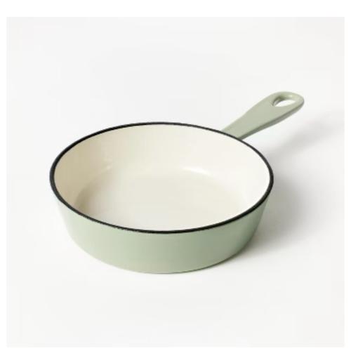 Nordic Ware Natural Aluminum Commercial Cake Pan with Lid, Rectangle Pan with Lid Silver, 9 x 13        6 Enameled Cast Iron Skillet Light Gray - Figmint™: Even-Heating, Oven-Safe, Hand Wash, Non-Induction Compatible Sage Green (item chipped)
