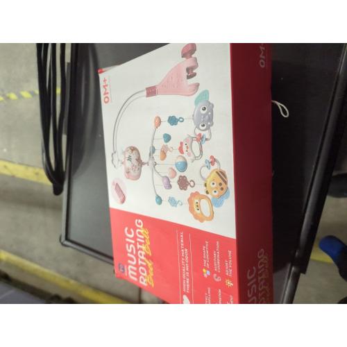 Baby Crib Mobile with Musical, Night Light & Moon Star Projector, Mobile for Crib with Remote Control Timing Function, 360° Rotation Crib Toys for Newborn Infant Boys and Girls(Pink)