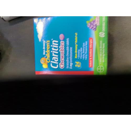 Claritin Children's Allergy Medicine, 24-Hour Non-Drowsy Loratadine 5mg Chewable Tablet, Antihistamine for Kids Ages 2 Years and Older, Grape Flavored, 40 tablets