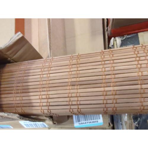 LazBlinds No Tools No Drill Cordless Bamboo Roman Shades, Light Filtering Window Treatment, Roll Up Bamboo Blinds for Windows 35'' W x 64'' H, Ceylon Light Russet