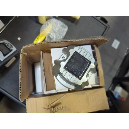 SILVER JACKYLED 12 Pack Upgraded Solar Driveway Marker Lights with Switch Outdoor Solar Powered Deck Waterproof LED Boat Dock Lights Aluminium Warning Step Lighting for Path Walkway, Bright White