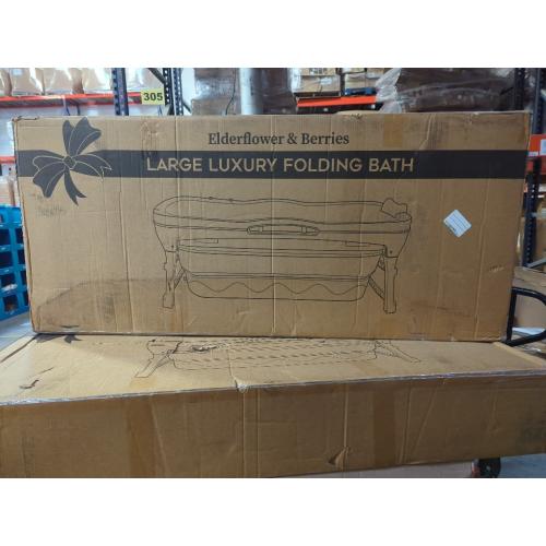 Portable Bathtub for Adult, 56'in Foldable Collapsible Tub, Ergonomically Designed Pop up Bathtub, For the Ultimate Relaxing Soaking Bath, Ideal for Small Spaces - Quick, Effortless Using Bl