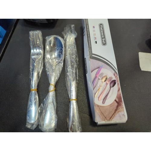 9Pc Silverware Set,SANTUO Stainless Steel Knives Spoon Forks Set for Home, Kitchen and Restaurant, Mirror Polished& Dishwasher Safe (9Pcs-Silverware set)