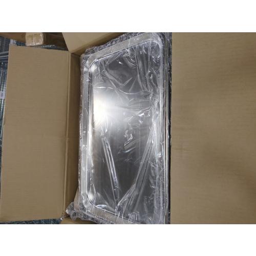 Ice Food Serving Display Tray, Cold Serving Plate with Clear Roll Top, 5QT Stainless Steel Food Serving Tray, Cooling Food Dishes Display Plate for Home, Buffet, Restaurant, Hotel and Party