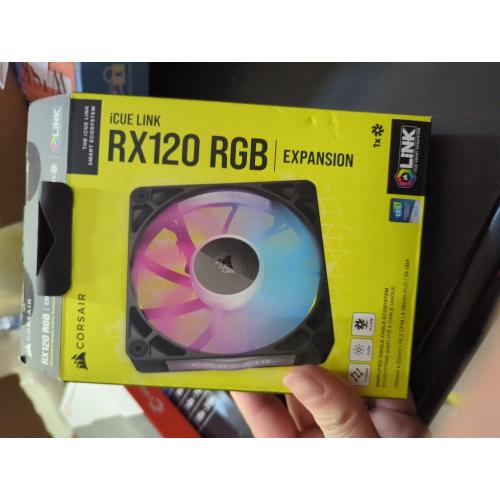 CORSAIR iCUE Link RX120 RGB 120mm PWM Fan - Magnetic Dome Bearing - Single Fan - Black