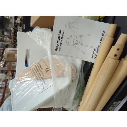 White Fodoss 3-in-1 Wooden High Chair for Babies and Toddlers,Convertible Easy Clean Infant Highchair,Modern Design Silla para Comer De Bebe