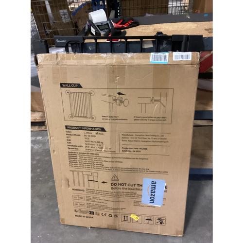 COMOMY 36 Extra Tall Baby Gate for Stairs Doorways, Fits Openings 29.5 to 40.6 Wide, Auto Close Sturdy Safety Dog Gate for House, Pressure Mounted Easy Walk Through Pet Gate with Door, White