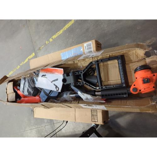 Orange Cordless Weed Wacker Eater Battery Powered, 21V Lightweight Electric Weed Trimmer with 2 Battery Operated & Charger& Wheels & Shears, No-String Grass Trimmer/Brush Cutter/Lawn Edger for Yard Garden