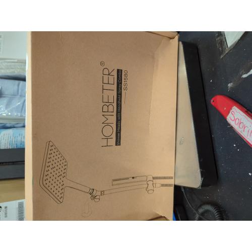 Shower Heads with Handheld Spray Combo Brushed Nickel, 10 Inch High Pressure Rain/Rainfall Shower Head, Height Adjustable Dual 2 in 1 Shower Head System with Stainless Steel Hose