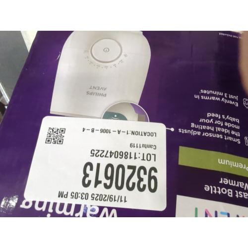 Philips Avent Premium Fast Bottle Warmer, with Smart Temperature Control, Water Bath Technology, Automatic Shut-Off, Model SCF358