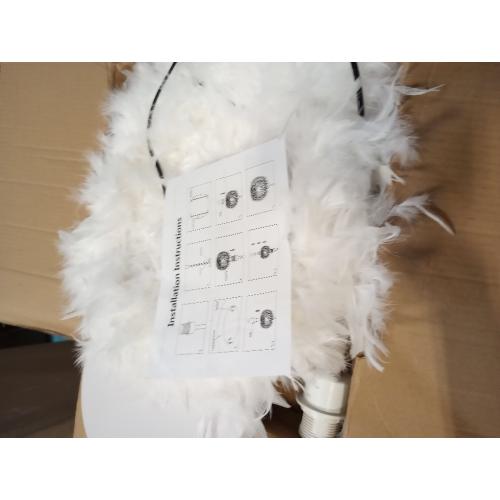 Feather Floor Lamp,Floor Lamps for Living Room,Home Office Bedroom Decor,Floorlamp with White Lampshade,Modern Tall Standing Lamp for Dinningroom,Behind Couch,Girls'room,Corner