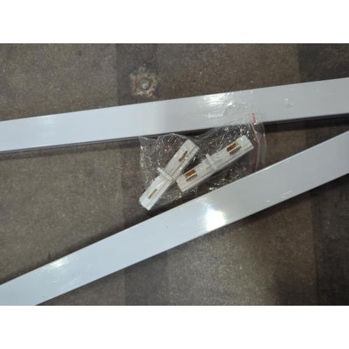 White Aluminum Alloy Shell H Type Track Lighting Rails, 4PCS H Track Lighting Rails Kit 120V Single Circuit 3-Wire 6.5 FT (3.28FT*2) with Extra I Connector Wall Anchors for H Track Lighting Heads