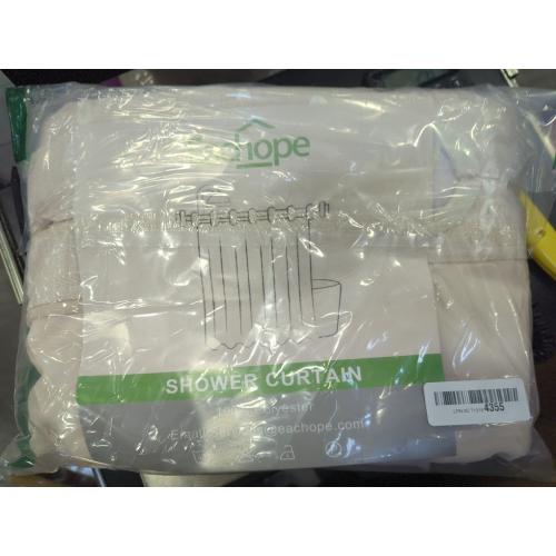 No Hooks Polyester Textured Shower Curtain with Snap-in Fabric Liner Set, Hotel Luxury Decor Shower Curtains for Bathroom with See Through Top Window, Waterproof & Washable,, Cream