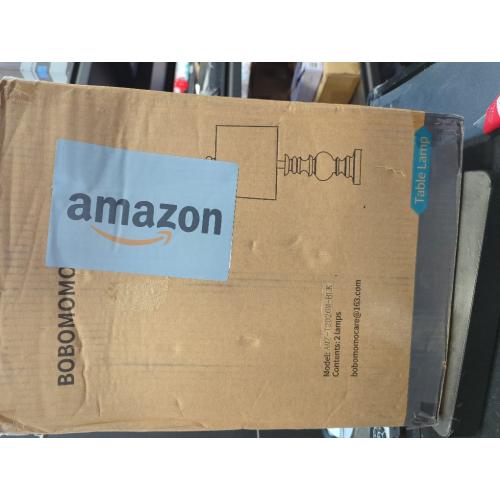 BOBOMOMO 20 Table Lamp Set of 2 for Bedroom Living Room Vintage Rustic Traditional Nightstand Bedside Lamps（Suitable for Decorating Small Areas）