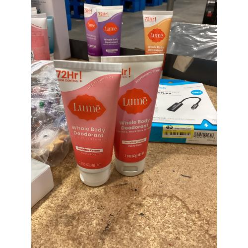 Lume Whole Body Women's Deodorant - Invisible Cream Tube - Aluminum Free 2 pack