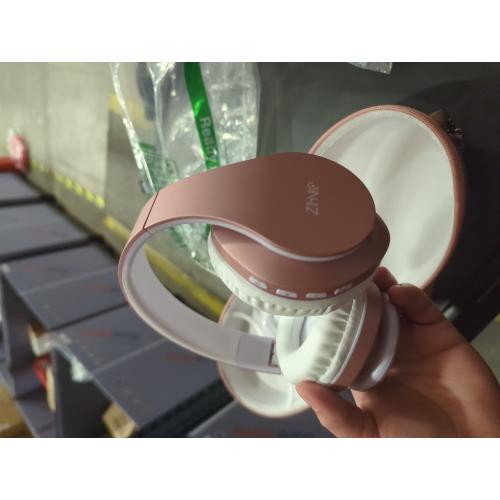 ZIHNIC Bluetooth Headphones Over-Ear, Foldable Wireless and Wired Stereo Headset Micro SD/TF, FM for Cell Phone,PC,Soft Earmuffs &Light Weight for Prolonged Wearing(Rose Gold)
