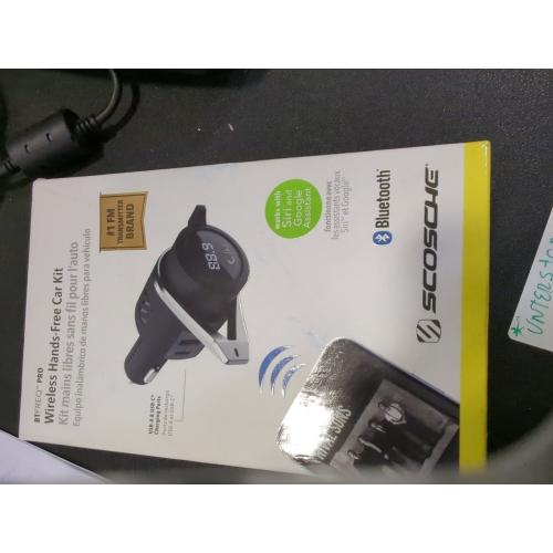 Scosche BTFMPD3SR-SP1 Universal Bluetooth Hands-Free Car Kit with Digital FM Transmitter and 20-Watt USB-C PD   12W Type-A Charging Ports