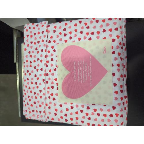 Oh Cupid Twin 3pc Sheet Set Heart Pattern