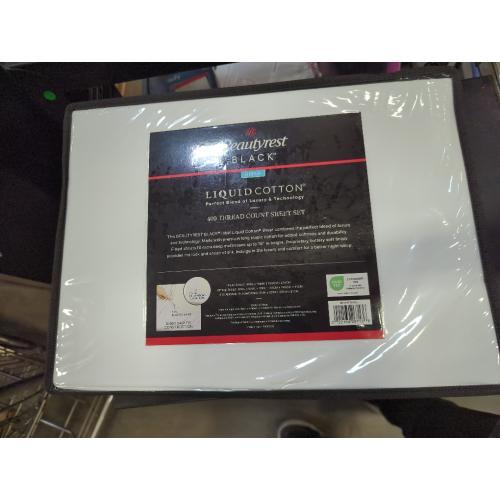 Beautyrest White Queen Liquid Cotton 400 Thread Count Sheet Set