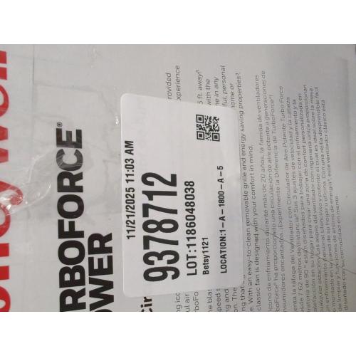 Honeywell TurboForce 11.3 in. H 3 speed Air Circulator Fan