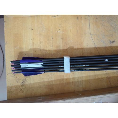 30 Inch Archery Carbon Arrows Hunting Arrows with 4” Turkey Feather Target Practice Arrows Spine 500 for Compound & Recurve &Traditional Bow 6/12pcs